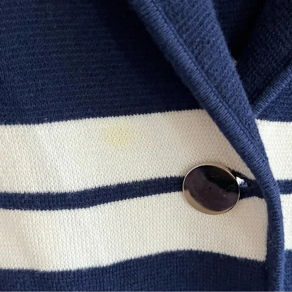 Kasper timeless navy and white striped cardigan size XL - Picture 5 of 8